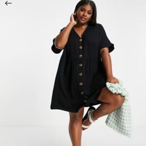ASOS Black Dress with Button Detail